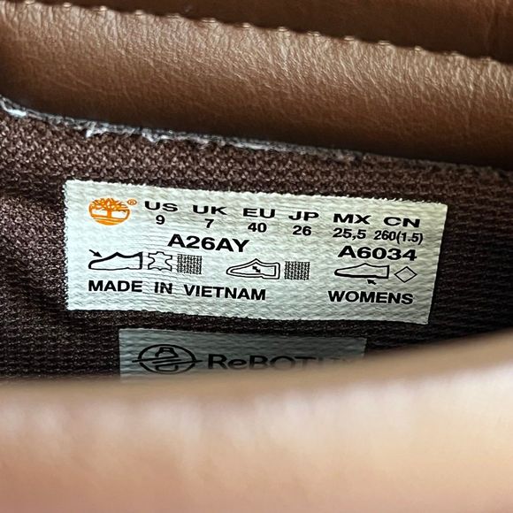 Timberland Allington 5” Hiker Heeled Boots Brown‎ Full Grain Leather Womens Sz 9 - Picture 7 of 7